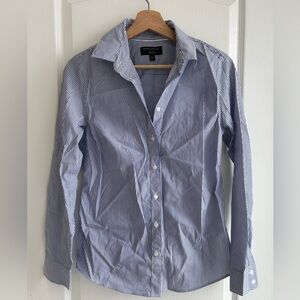 Banana Republic Tops | Banana Republic Button Up Blue And White Stripped Shirt
